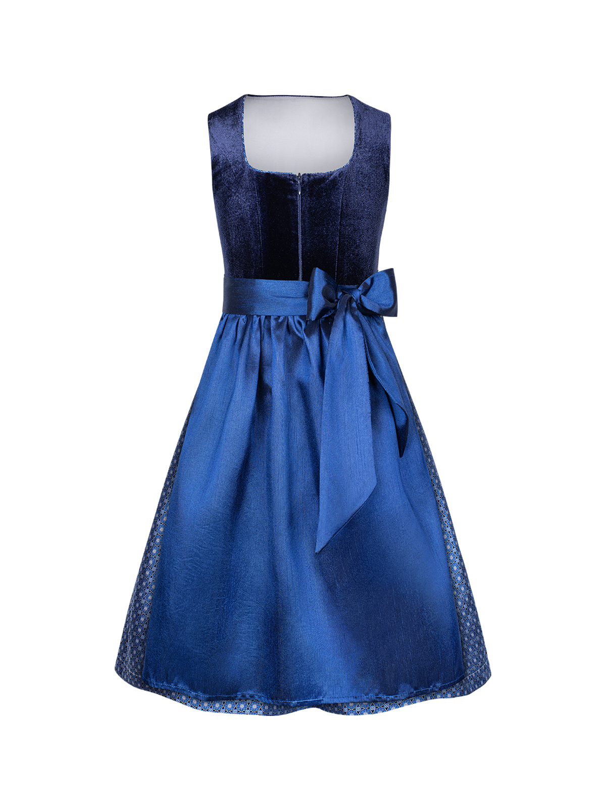 Dirndl in Blau mit traditionellem Schnitt