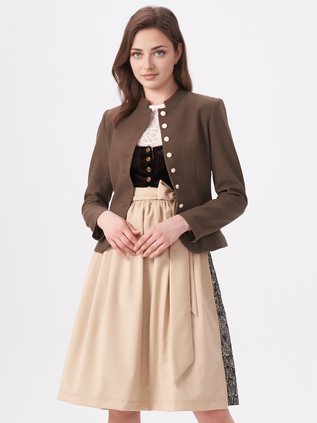 Modernes Dirndl mit schlanker Silhouette und eleganter Taillenbetonung