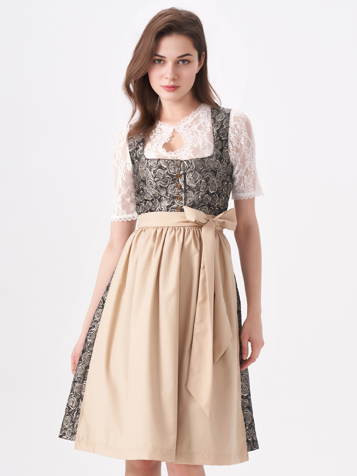 Dirndl in Rosa Samt