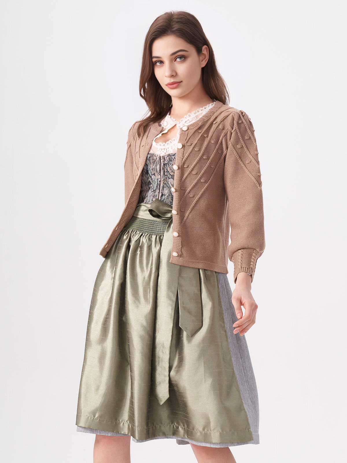 Dirndl Samt in Braun